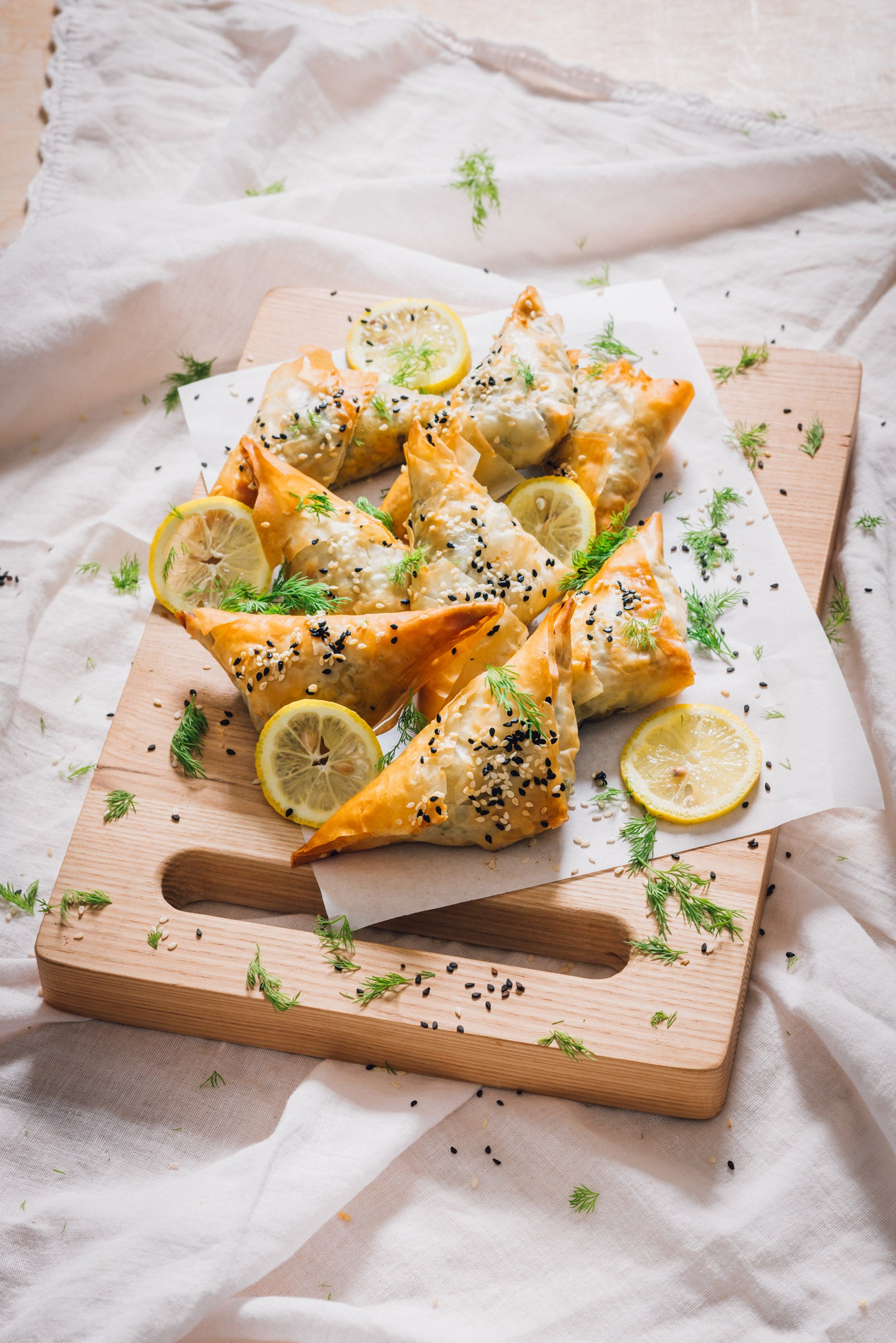 Sesame-seeded Spanakopita (8s)