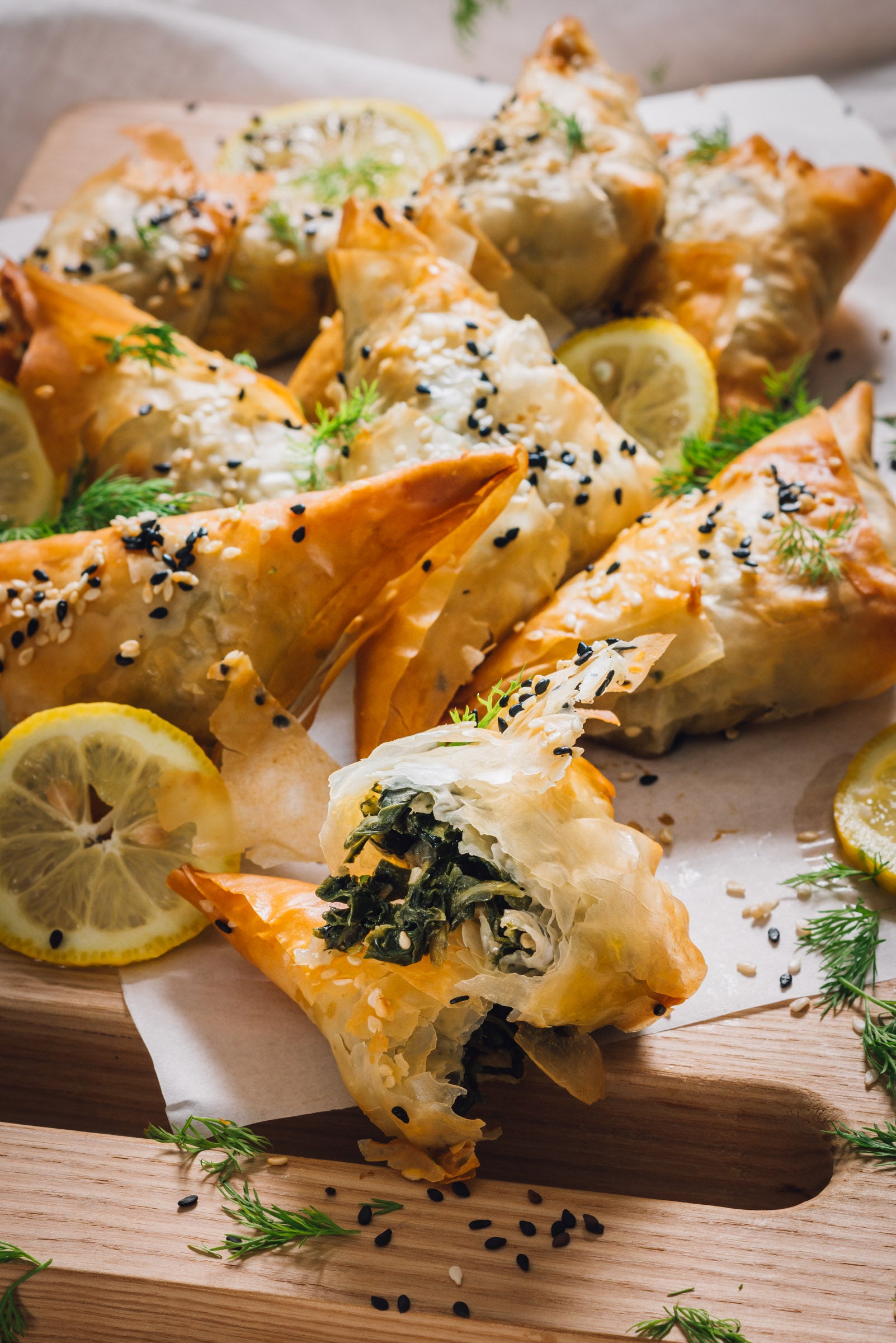 Sesame-seeded Spanakopita (8s)