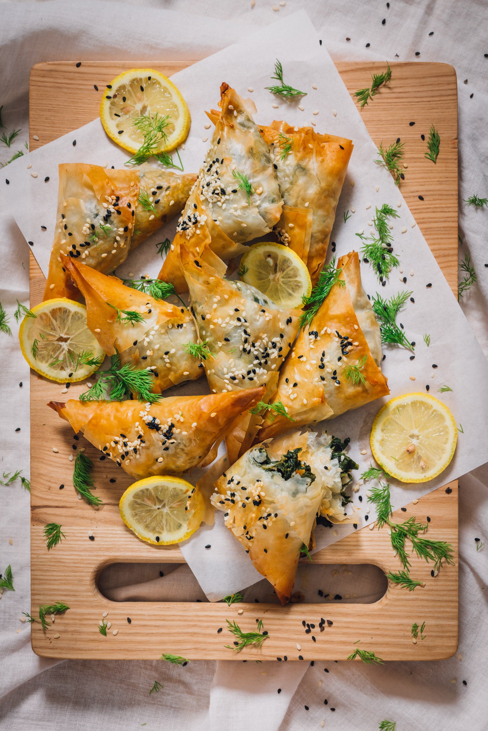 Sesame-seeded Spanakopita (8s)